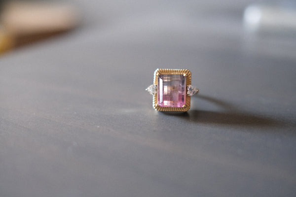 Bi-color Pink and Purple Icon Ring