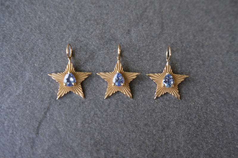 Starlight charm with blue sapphire