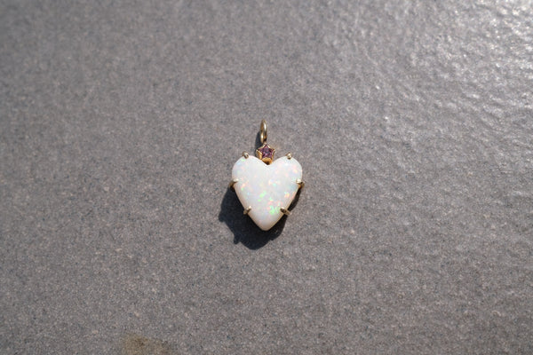 Australian Opal heart charm