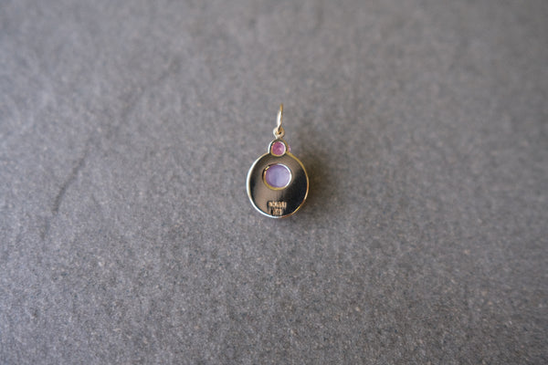 JoyLight charm with lilac star sapphire and pink sapphire accent