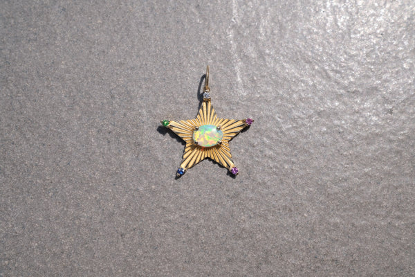 Starlight charm with AU opal and rainbow accent