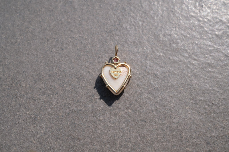 Australian Opal heart charm