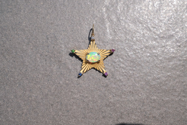 Starlight charm with AU opal and rainbow accent