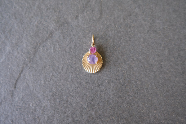 JoyLight charm with lilac star sapphire and pink sapphire accent