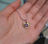 LoveLight charm with lilac star sapphire and blue sapphire accent