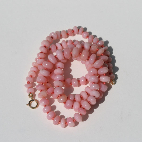 Long Beaded Necklace, 34 Inches, Rhodochrosite Necklace, Pastel Necklace, Amazonite, Pink Opal, Jewelry Gifts for outlet Her, Knottedup